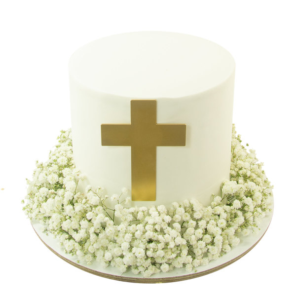 Torta za krštenje-zlatni krst