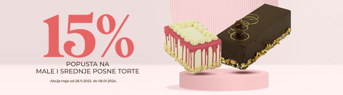 15% popusta na male i srednje posne torte