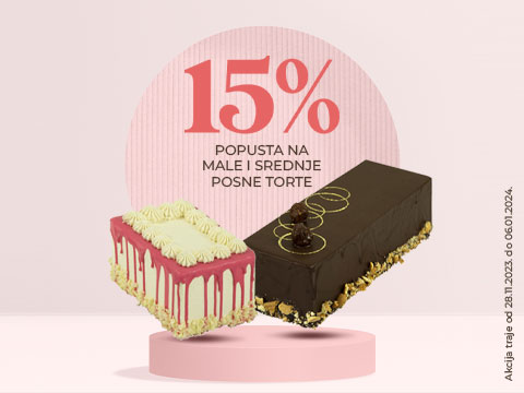 15% popusta na male i srednje posne torte