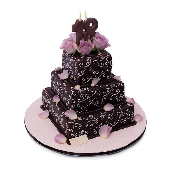 Braon roze torta za 18. rodjendan
