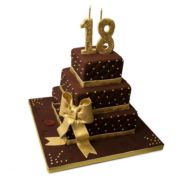 Braon zlatna torta za 18. rodjendan