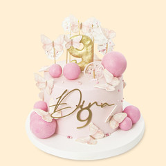 Roze torta sa leptirićima Dečije torte - Roze torta sa leptirićima