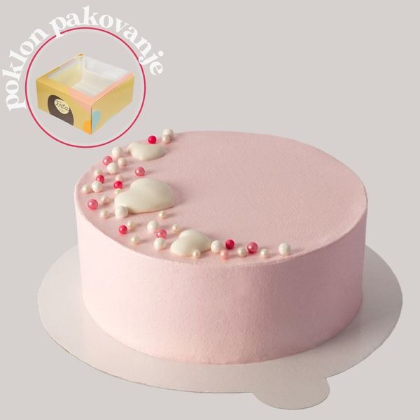 Mini poklon nugat torta - roza