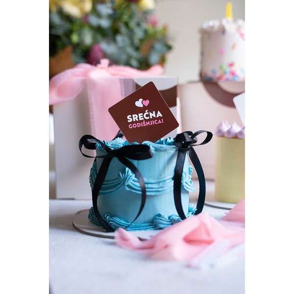 2-Mini torta - plava mašna