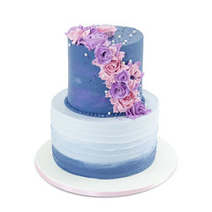 Svadbene torte Plava cvetna torta