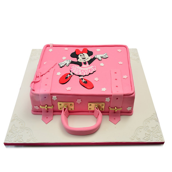 Roze Mini koferčić torta