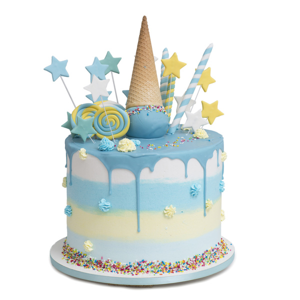 Plavo bela sladoled torta