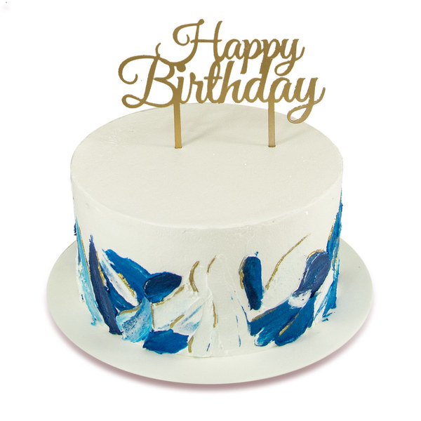 Plava Happy birthday torta