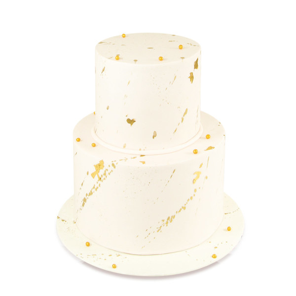 Jednostavna belo zlatna torta