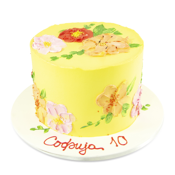 Žuta cvetna torta
